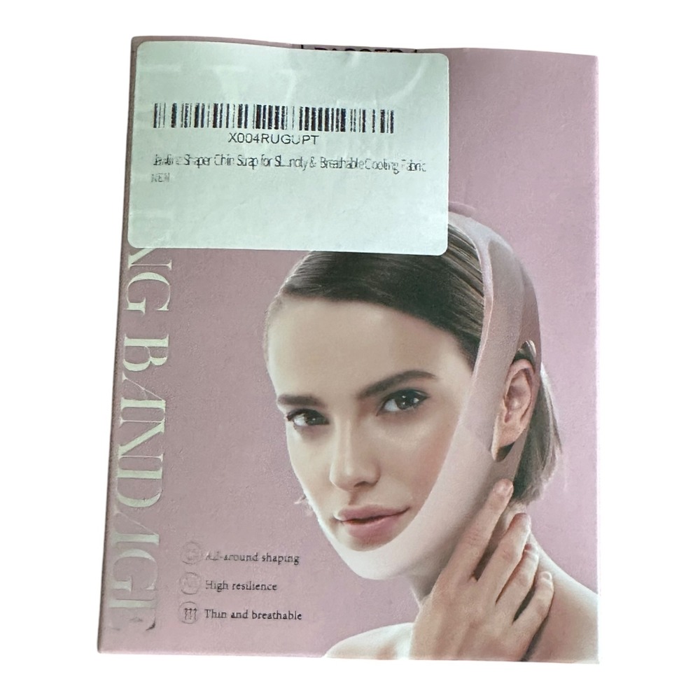 Jawline Shaper Chin Strap Face Slimming Bandage Pink New Breaths Cooling Fabric‎